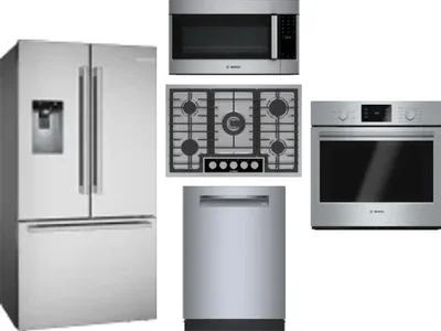5 Piece Package Includes Refrigerator, Cooktop, Wall Oven, Microwave And Dishwasher