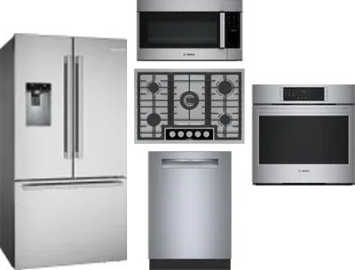 5 Piece Package Includes Refrigerator, Cooktop, Wall Oven, Microwave And Dishwasher