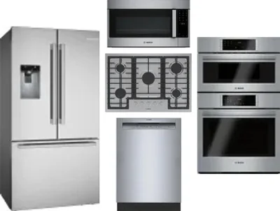 5 Piece Package Includes Refrigerator, Cooktop, Wall Oven, Microwave And Dishwasher