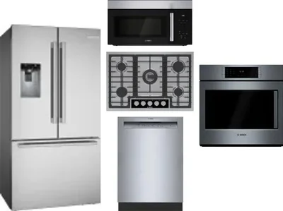 5 Piece Package Includes Refrigerator, Cooktop, Wall Oven, Microwave And Dishwasher