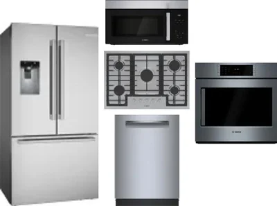 5 Piece Package Includes Refrigerator, Cooktop, Wall Oven, Microwave And Dishwasher