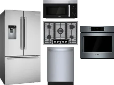 5 Piece Package Includes Refrigerator, Cooktop, Wall Oven, Microwave And Dishwasher