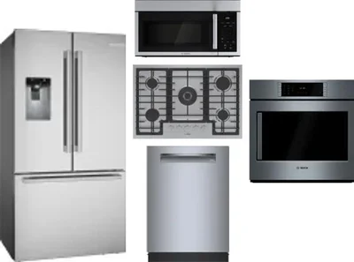 5 Piece Package Includes Refrigerator, Cooktop, Wall Oven, Microwave And Dishwasher