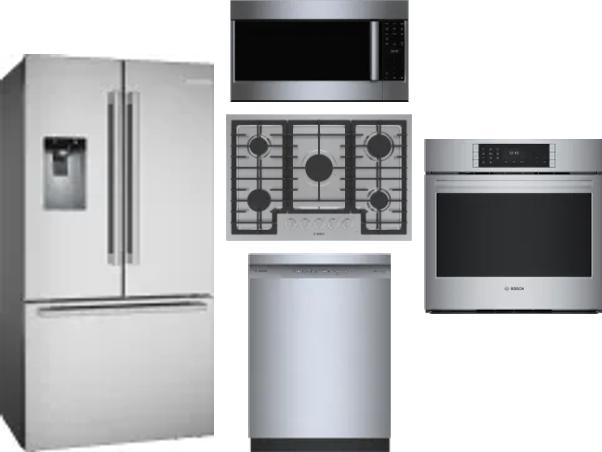 5 Piece Package Includes Refrigerator, Cooktop, Wall Oven, Microwave And Dishwasher