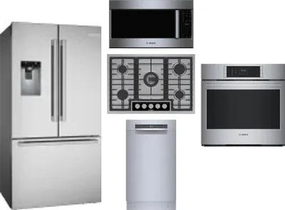 5 Piece Package Includes Refrigerator, Cooktop, Wall Oven, Microwave And Dishwasher