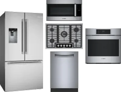 5 Piece Package Includes Refrigerator, Cooktop, Wall Oven, Microwave And Dishwasher