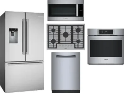 5 Piece Package Includes Refrigerator, Cooktop, Wall Oven, Microwave And Dishwasher