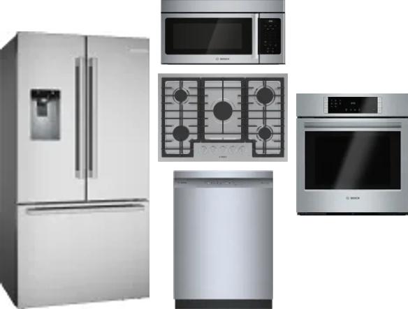 5 Piece Package Includes Refrigerator, Cooktop, Wall Oven, Microwave And Dishwasher