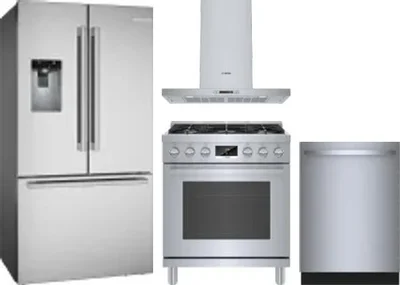 4 Piece Package Includes Refrigerator, Range, Hood And Dishwasher