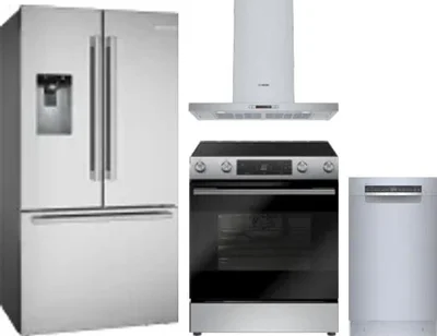 4 Piece Package Includes Refrigerator, Range, Hood And Dishwasher