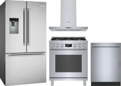 4 Piece Package Includes Refrigerator, Range, Hood And Dishwasher
