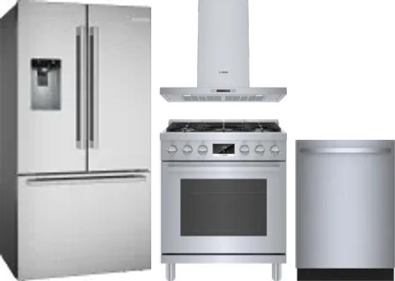 4 Piece Package Includes Refrigerator, Range, Hood And Dishwasher