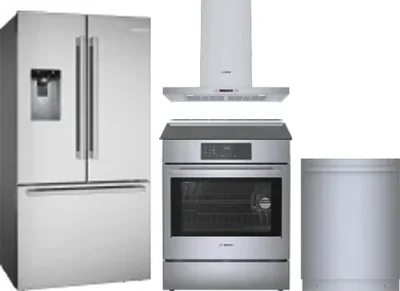 4 Piece Package Includes Refrigerator, Range, Hood And Dishwasher