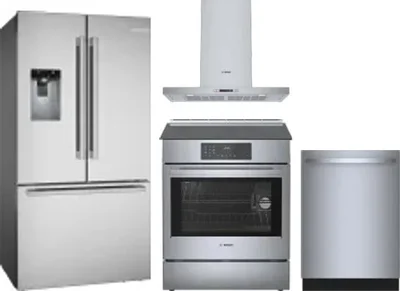 4 Piece Package Includes Refrigerator, Range, Hood And Dishwasher
