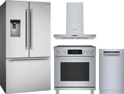 4 Piece Package Includes Refrigerator, Range, Hood And Dishwasher