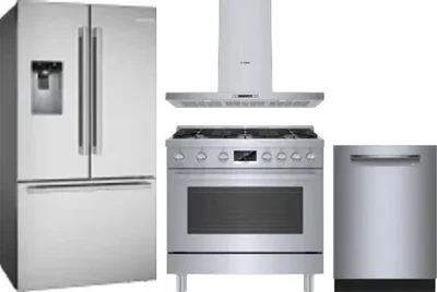 4 Piece Package Includes Refrigerator, Range, Hood And Dishwasher