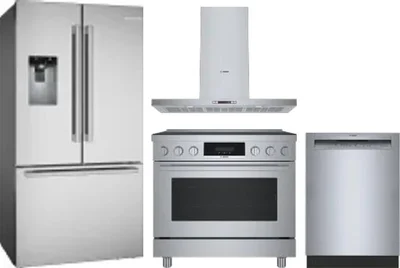 4 Piece Package Includes Refrigerator, Range, Hood And Dishwasher