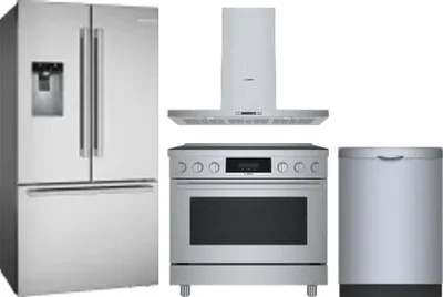 4 Piece Package Includes Refrigerator, Range, Hood And Dishwasher