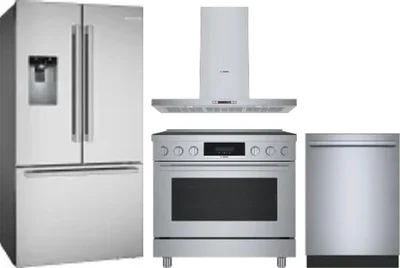 4 Piece Package Includes Refrigerator, Range, Hood And Dishwasher