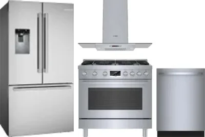 4 Piece Package Includes Refrigerator, Range, Hood And Dishwasher