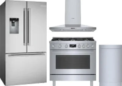 4 Piece Package Includes Refrigerator, Range, Hood And Dishwasher