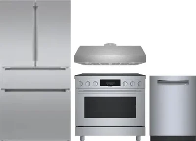 4 Piece Package Includes Refrigerator, Range, Hood And Dishwasher