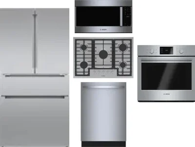 5 Piece Package Includes Refrigerator, Cooktop, Wall Oven, Microwave And Dishwasher