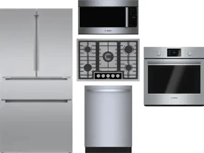 5 Piece Package Includes Refrigerator, Cooktop, Wall Oven, Microwave And Dishwasher