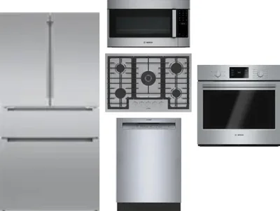 5 Piece Package Includes Refrigerator, Cooktop, Wall Oven, Microwave And Dishwasher