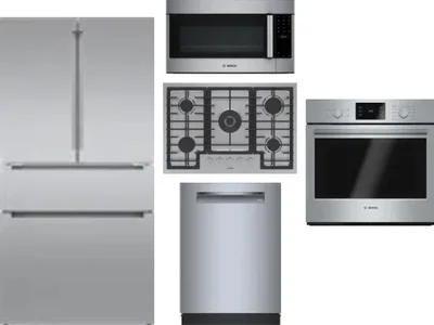 5 Piece Package Includes Refrigerator, Cooktop, Wall Oven, Microwave And Dishwasher