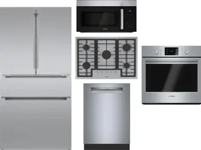 5 Piece Package Includes Refrigerator, Cooktop, Wall Oven, Microwave And Dishwasher