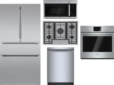 5 Piece Package Includes Refrigerator, Cooktop, Wall Oven, Microwave And Dishwasher