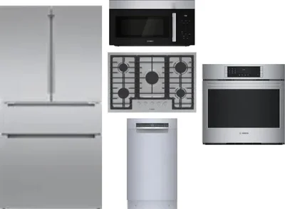 5 Piece Package Includes Refrigerator, Cooktop, Wall Oven, Microwave And Dishwasher