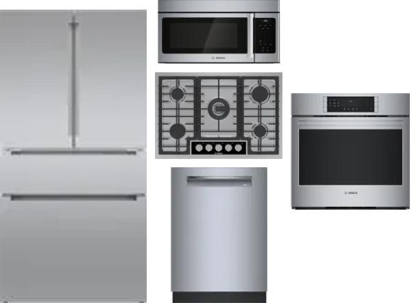 5 Piece Package Includes Refrigerator, Cooktop, Wall Oven, Microwave And Dishwasher