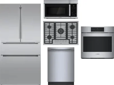 5 Piece Package Includes Refrigerator, Cooktop, Wall Oven, Microwave And Dishwasher