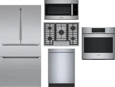 5 Piece Package Includes Refrigerator, Cooktop, Wall Oven, Microwave And Dishwasher