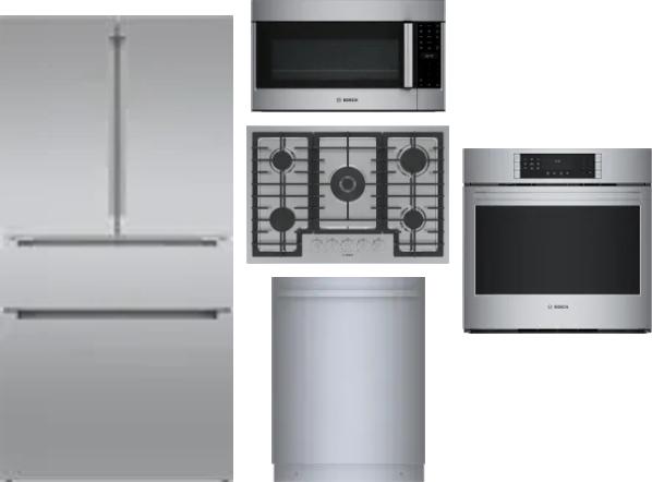 5 Piece Package Includes Refrigerator, Cooktop, Wall Oven, Microwave And Dishwasher