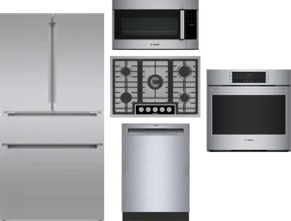 5 Piece Package Includes Refrigerator, Cooktop, Wall Oven, Microwave And Dishwasher