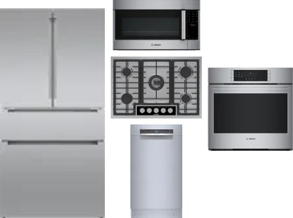 5 Piece Package Includes Refrigerator, Cooktop, Wall Oven, Microwave And Dishwasher