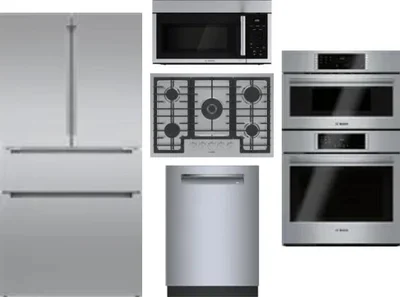5 Piece Package Includes Refrigerator, Cooktop, Wall Oven, Microwave And Dishwasher