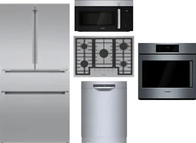 5 Piece Package Includes Refrigerator, Cooktop, Wall Oven, Microwave And Dishwasher