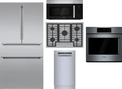 5 Piece Package Includes Refrigerator, Cooktop, Wall Oven, Microwave And Dishwasher