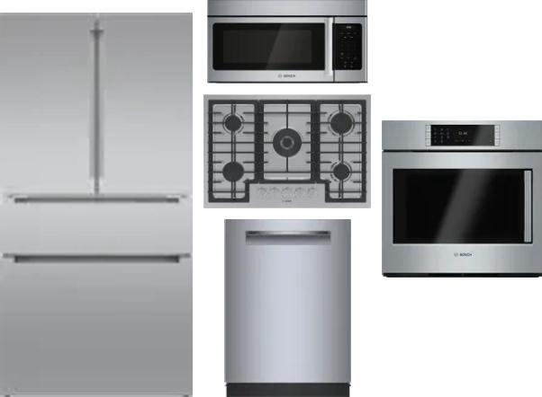 5 Piece Package Includes Refrigerator, Cooktop, Wall Oven, Microwave And Dishwasher