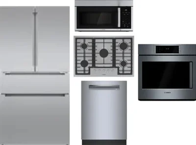 5 Piece Package Includes Refrigerator, Cooktop, Wall Oven, Microwave And Dishwasher