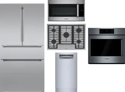5 Piece Package Includes Refrigerator, Cooktop, Wall Oven, Microwave And Dishwasher