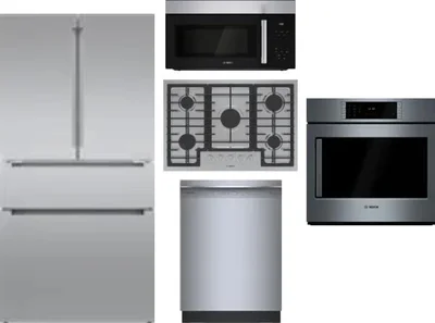 5 Piece Package Includes Refrigerator, Cooktop, Wall Oven, Microwave And Dishwasher
