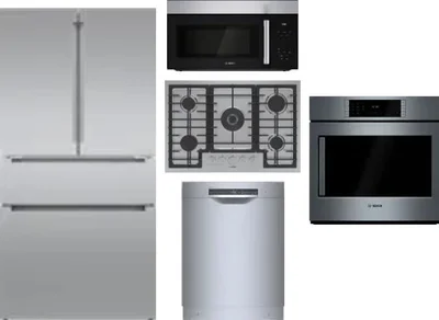 5 Piece Package Includes Refrigerator, Cooktop, Wall Oven, Microwave And Dishwasher