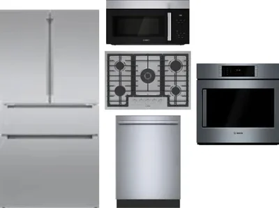 5 Piece Package Includes Refrigerator, Cooktop, Wall Oven, Microwave And Dishwasher