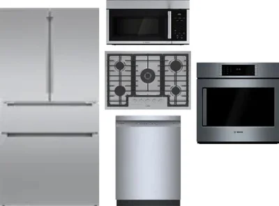 5 Piece Package Includes Refrigerator, Cooktop, Wall Oven, Microwave And Dishwasher