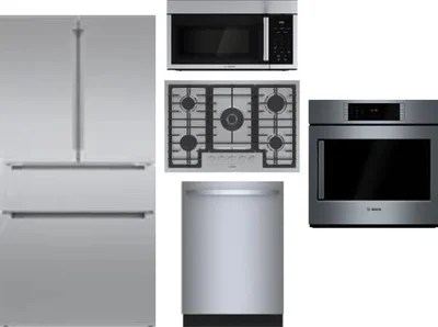 5 Piece Package Includes Refrigerator, Cooktop, Wall Oven, Microwave And Dishwasher